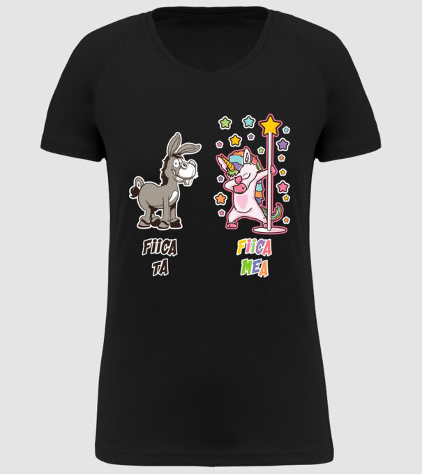 fiica ta - fiica mea model negru pe tricou