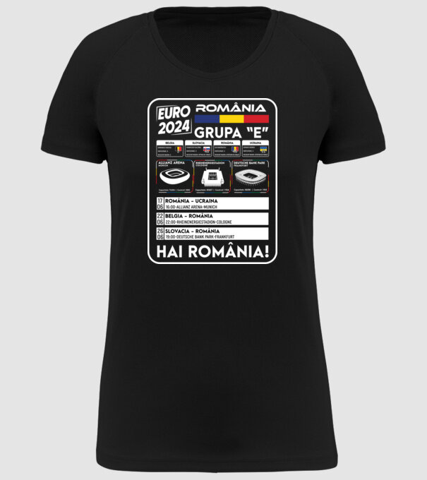 Fotbal Calendar Euro 2024 model negru pe tricou