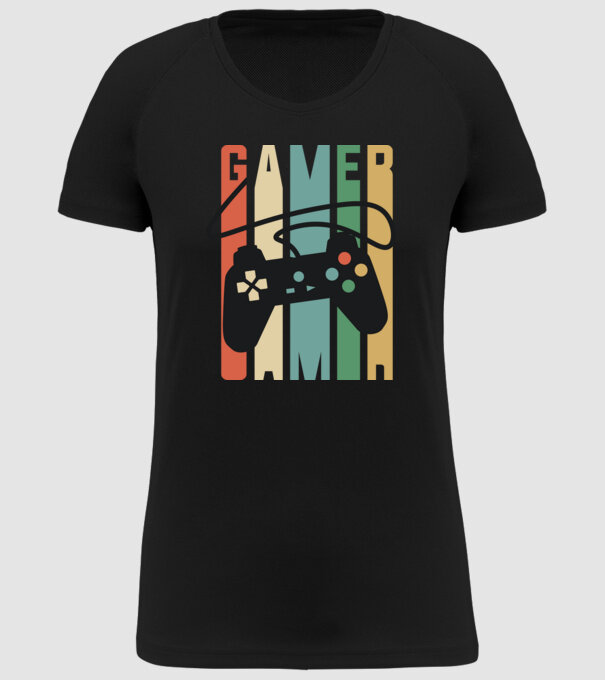Gamer Controller model negru pe tricou