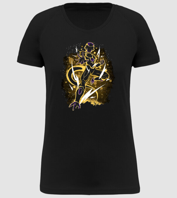 golden freeza dragonball model negru pe tricou