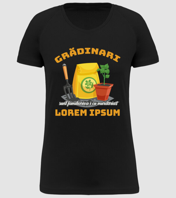 Grădinari model negru pe tricou