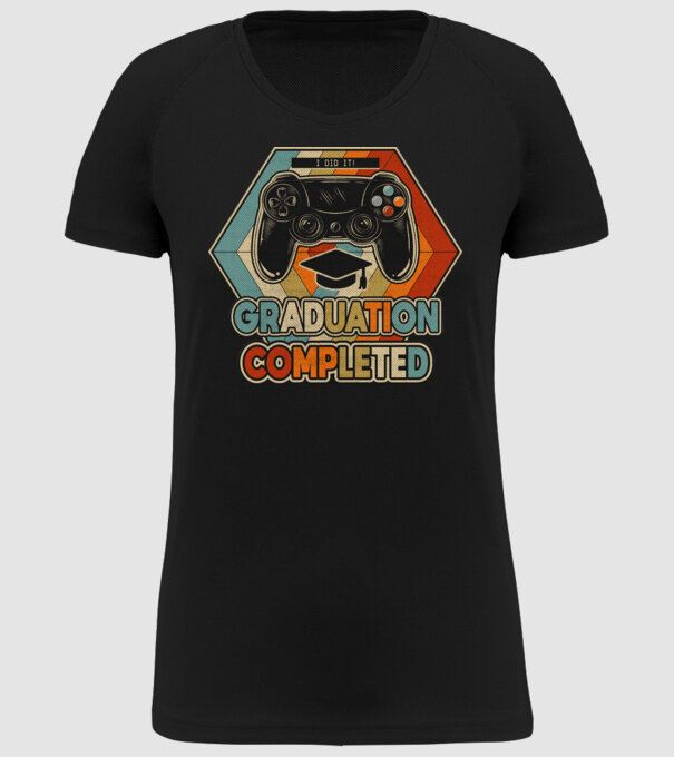 Graduation Completed model negru pe tricou