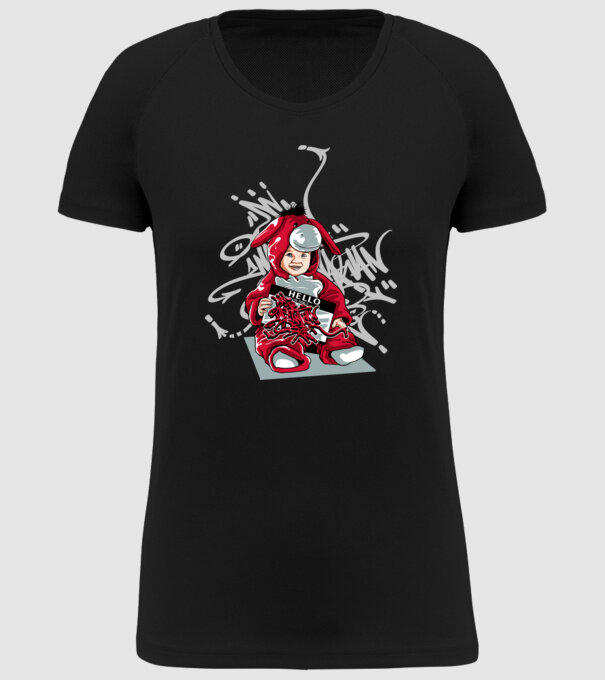 Graffiti model negru pe tricou