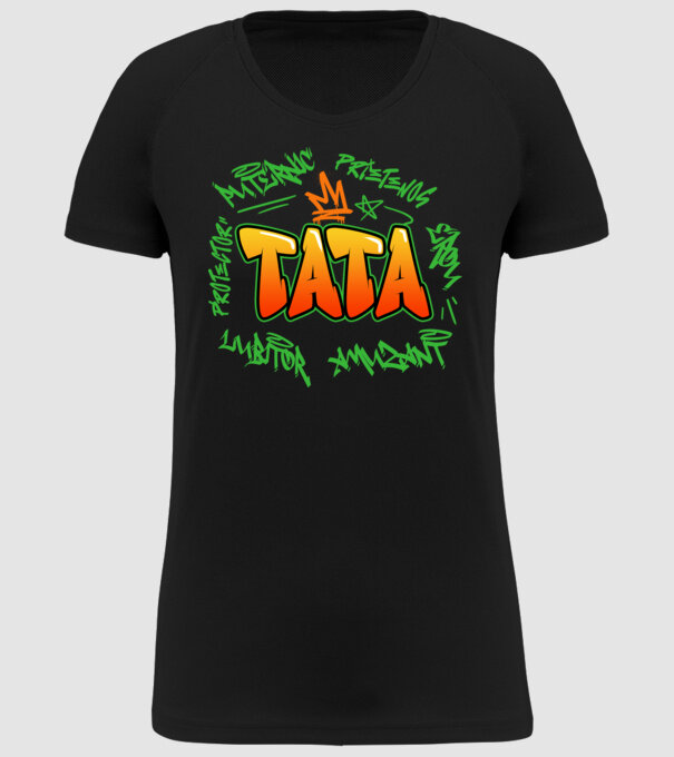 Graffiti tata model negru pe tricou