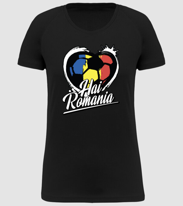 Hai romania heart model negru pe tricou