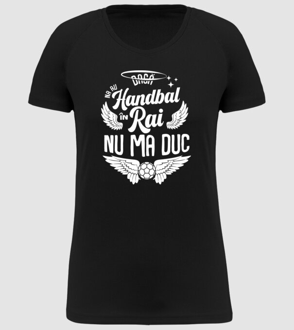 Handbal în Rai model negru pe tricou