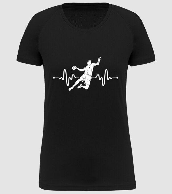handball heartbeat model negru pe tricou