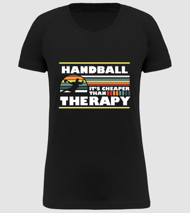 Handball therapy model negru pe tricou