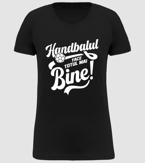 Handbalul face totul mai bine model negru pe tricou