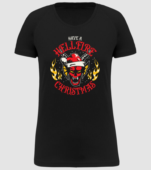 Hellfire Christmas model negru pe tricou