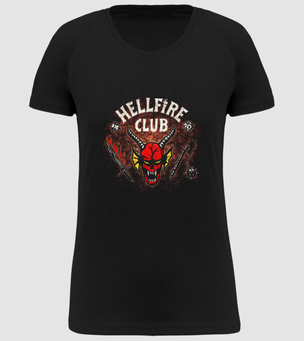 hellfire club stranger things model negru pe tricou
