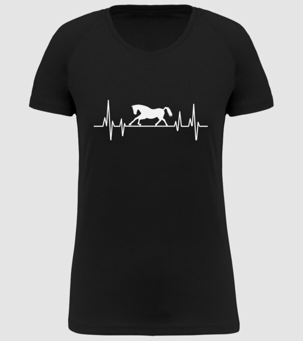 horse heartbeat model negru pe tricou
