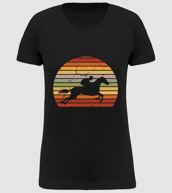 horse race model negru pe tricou