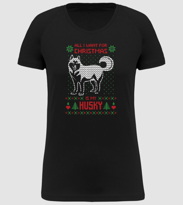 Husky model negru pe tricou