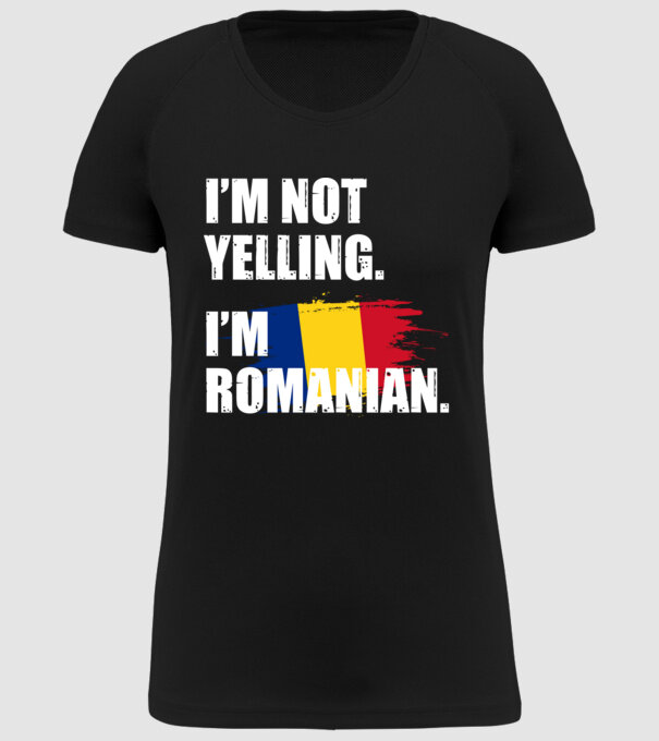 I'm not yelling model negru pe tricou