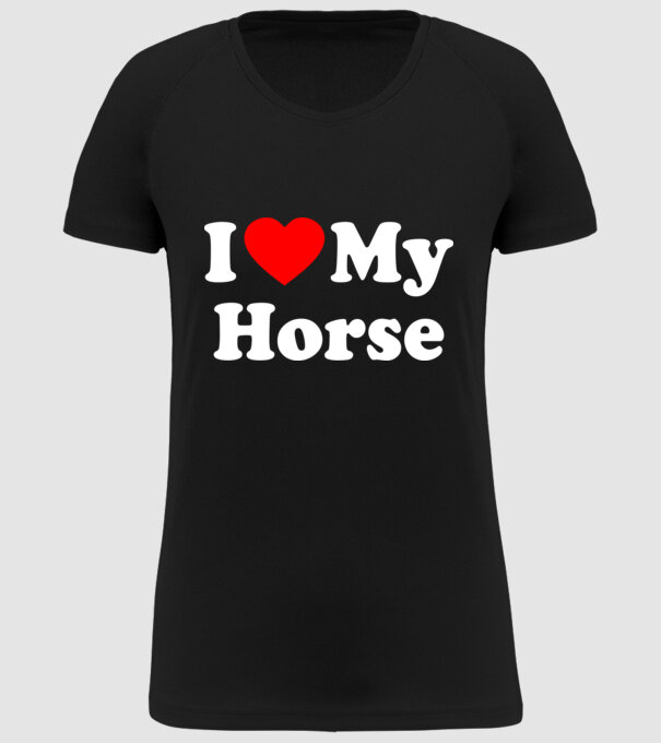 i ove my horse model negru pe tricou