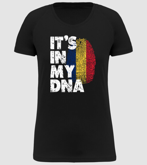 its in my dna model negru pe tricou