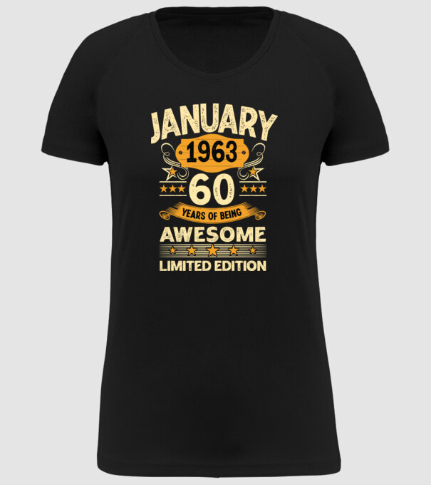 January 1963 60 years of being limited edition model negru pe tricou