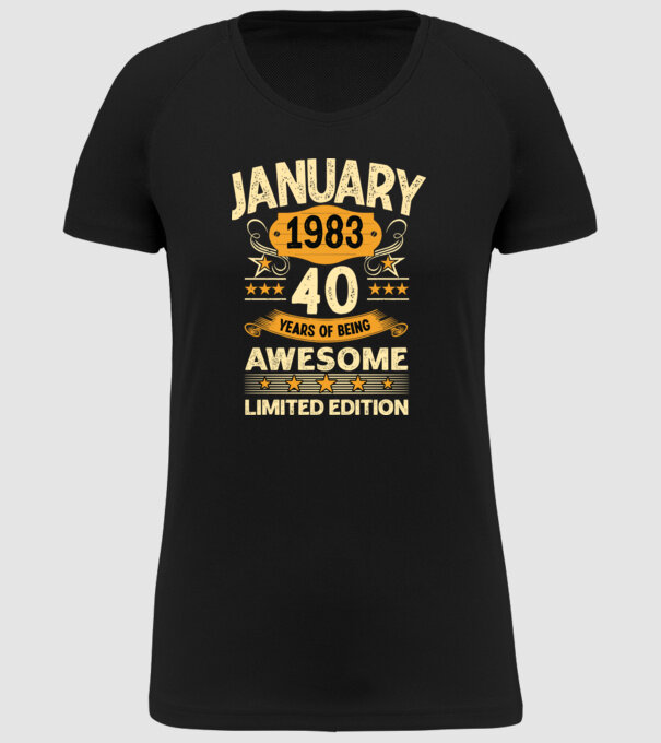 January 1983 40 years of being limited edition model negru pe tricou