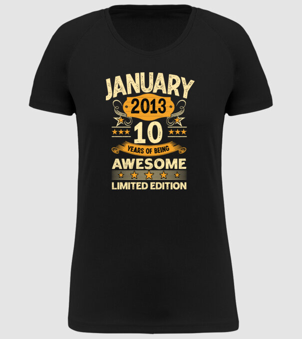 January 2013 10 years of being limited edition model negru pe tricou