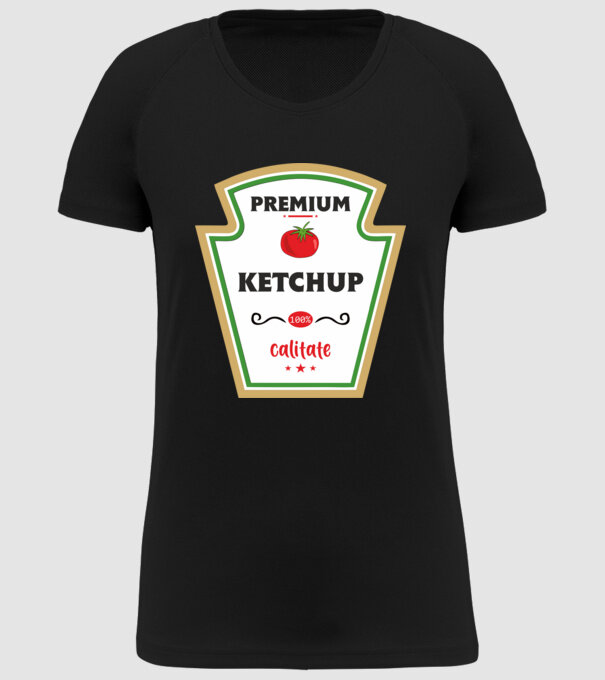 ketchup premium - calitate model negru pe tricou