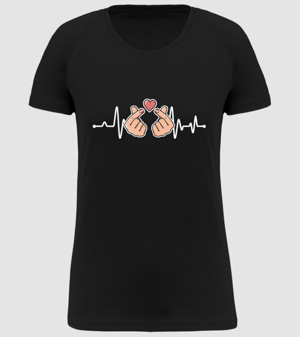 Kpop heartbeat model negru pe tricou