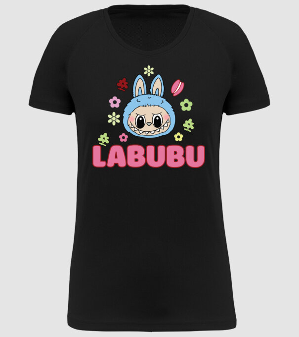Labubu model negru pe tricou