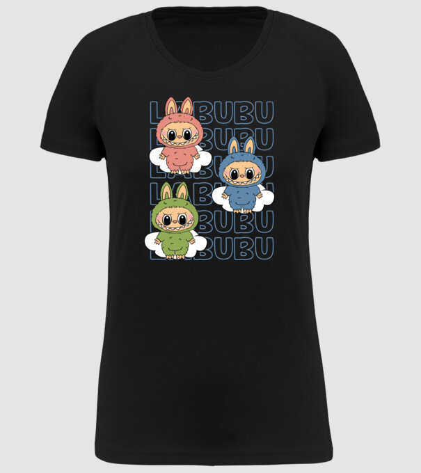 LABUBU model negru pe tricou