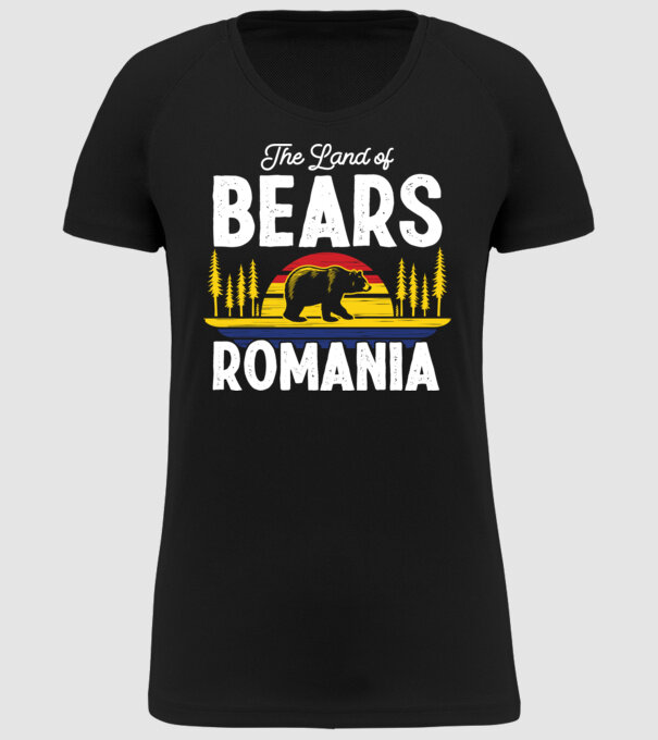 Land of Bears model negru pe tricou