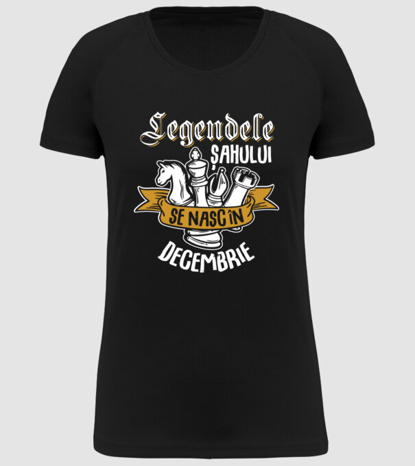 Legendele șahului se nasc în decembrie model negru pe tricou