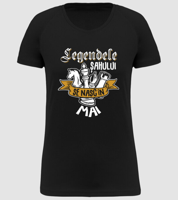 Legendele șahului se nasc în mai model negru pe tricou