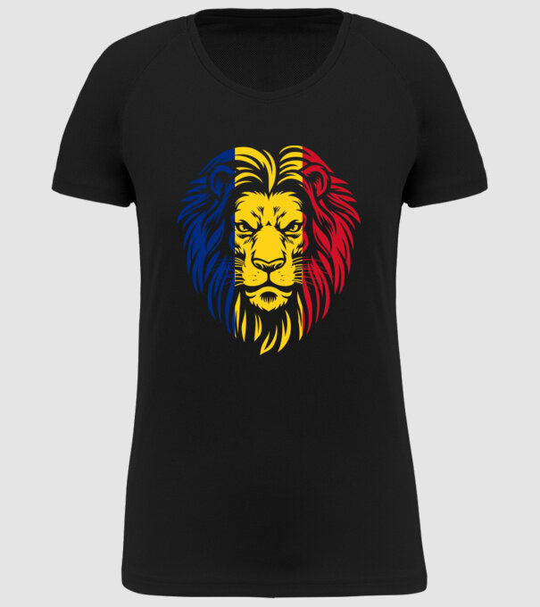 Leul românesc model negru pe tricou