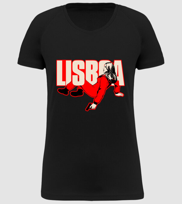 lisboa la casa de papel model negru pe tricou
