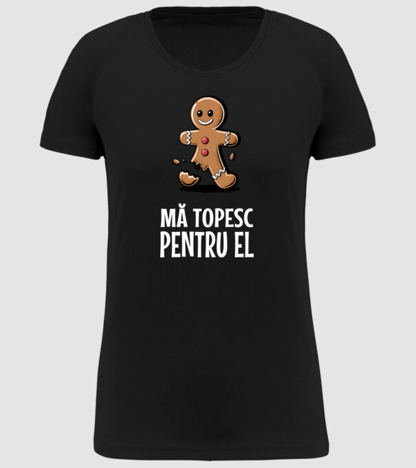 Mă topesc pentru el Negru model negru pe tricou