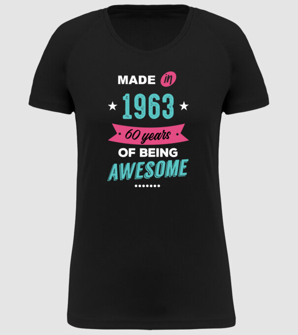 MADE IN 1963 model negru pe tricou