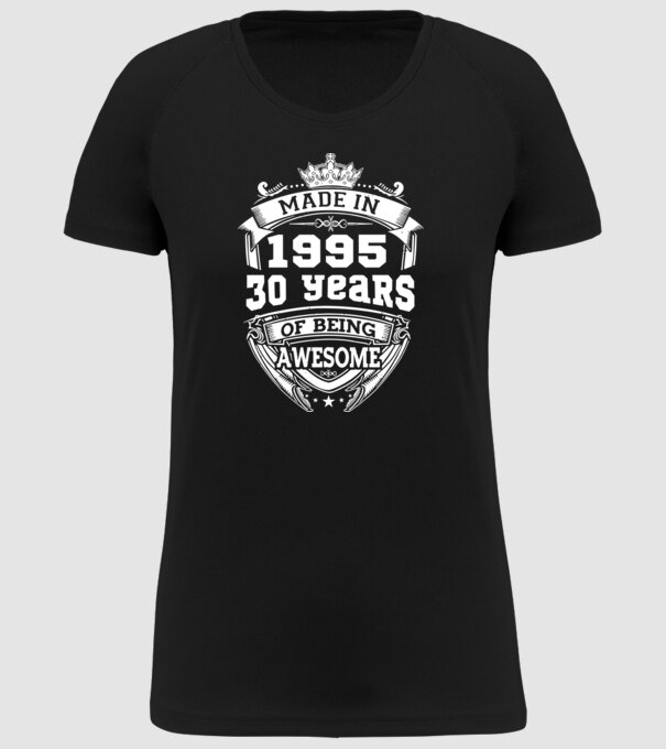 Made in awesome 1995 model negru pe tricou