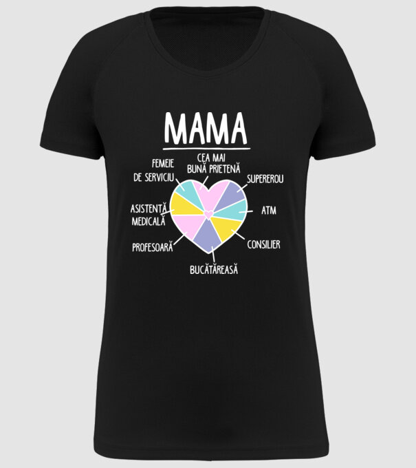Mama cea mai bună prietenă, supererou model negru pe tricou