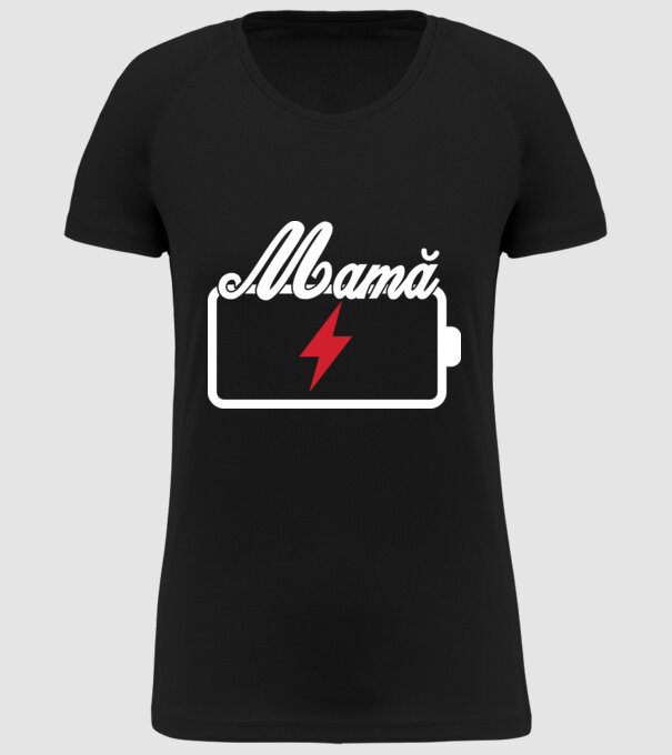 Mamă la încărcat model negru pe tricou