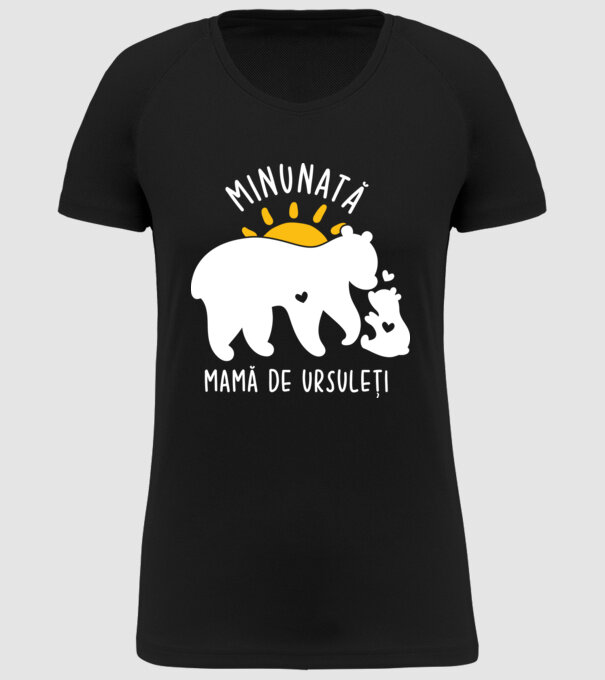 Minunată mamă de ursuleți model negru pe tricou