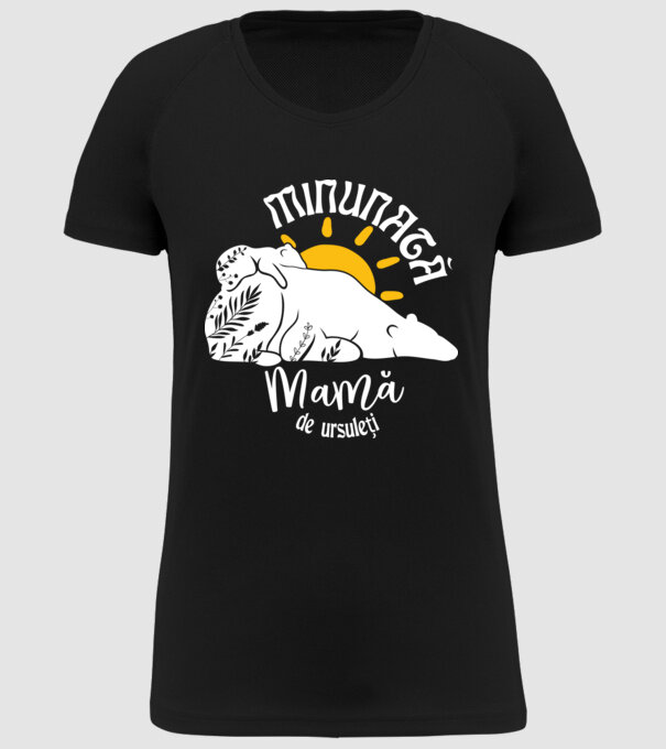 Minunată mamă de ursuleți model negru pe tricou