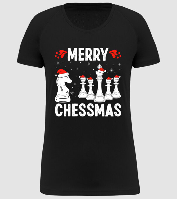 merry chessmass model negru pe tricou