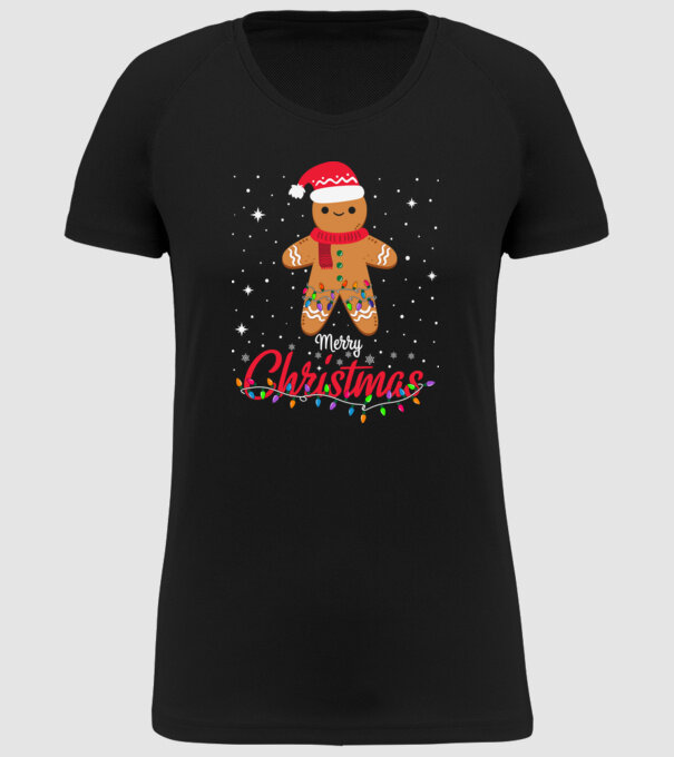 Merry christmas cookie model negru pe tricou