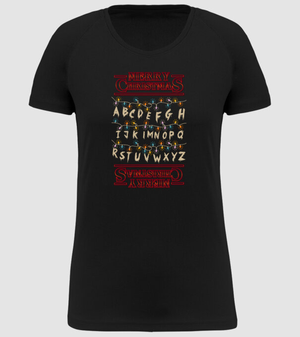 merry christmas upside down model negru pe tricou