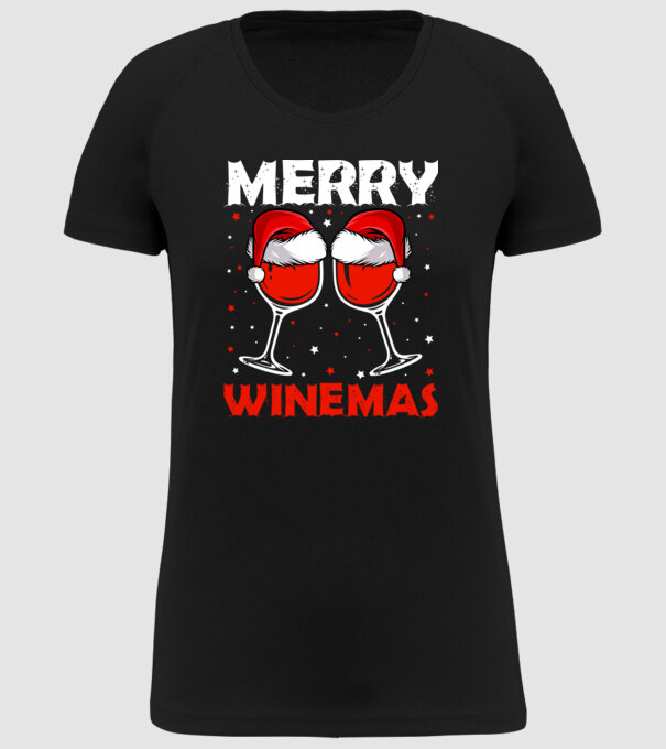 Merry winemas model negru pe tricou