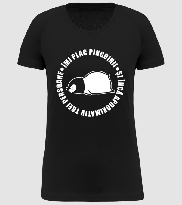 Îmi plac pinguinii - și încă aproximativ trei persoane model negru pe tricou