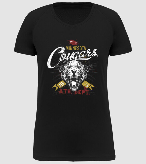 Minesota Cougars  TEXTURED model negru pe tricou