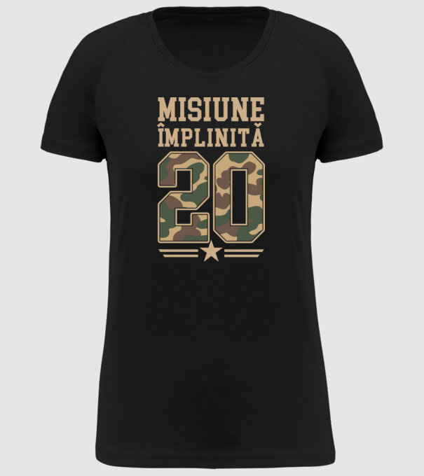 Misiune împlinită 20 model negru pe tricou