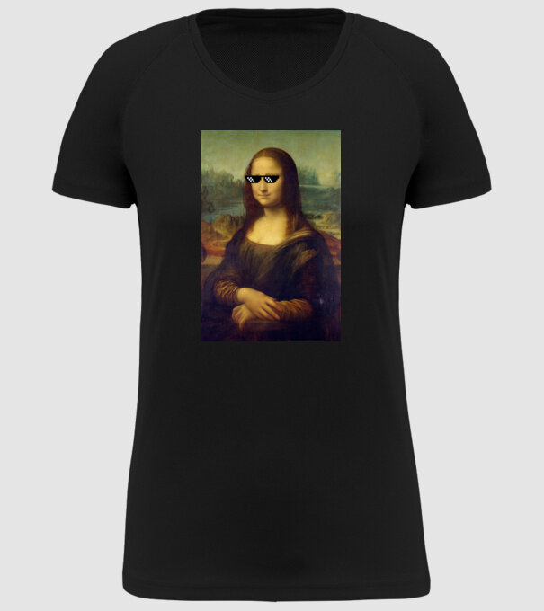 Mona Lisa Deal with it model negru pe tricou