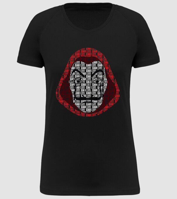 money heist ciao bella model negru pe tricou