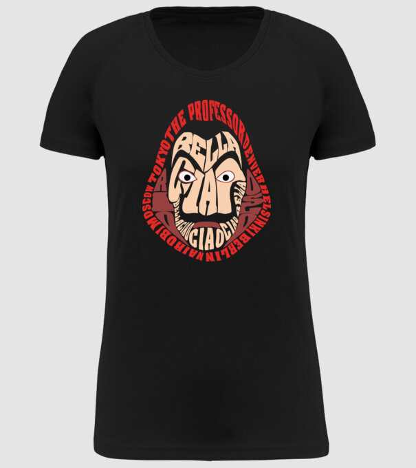 money heist logo names model negru pe tricou